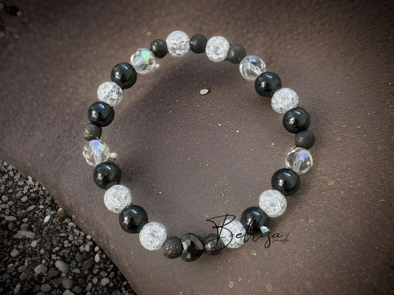 Hematit + kryštál + Swarovski