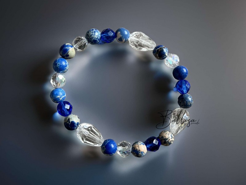 Morský achát + Swarovski